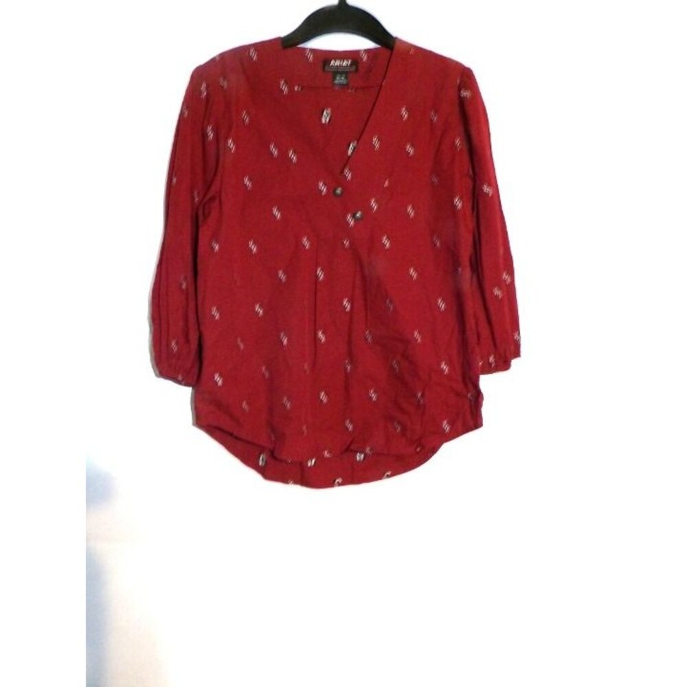 Ariat Burgundy 3/4 Sleeve  Blouse Size XS